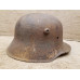 M18  SD helmet shell WWI/WWII bullet wound throw